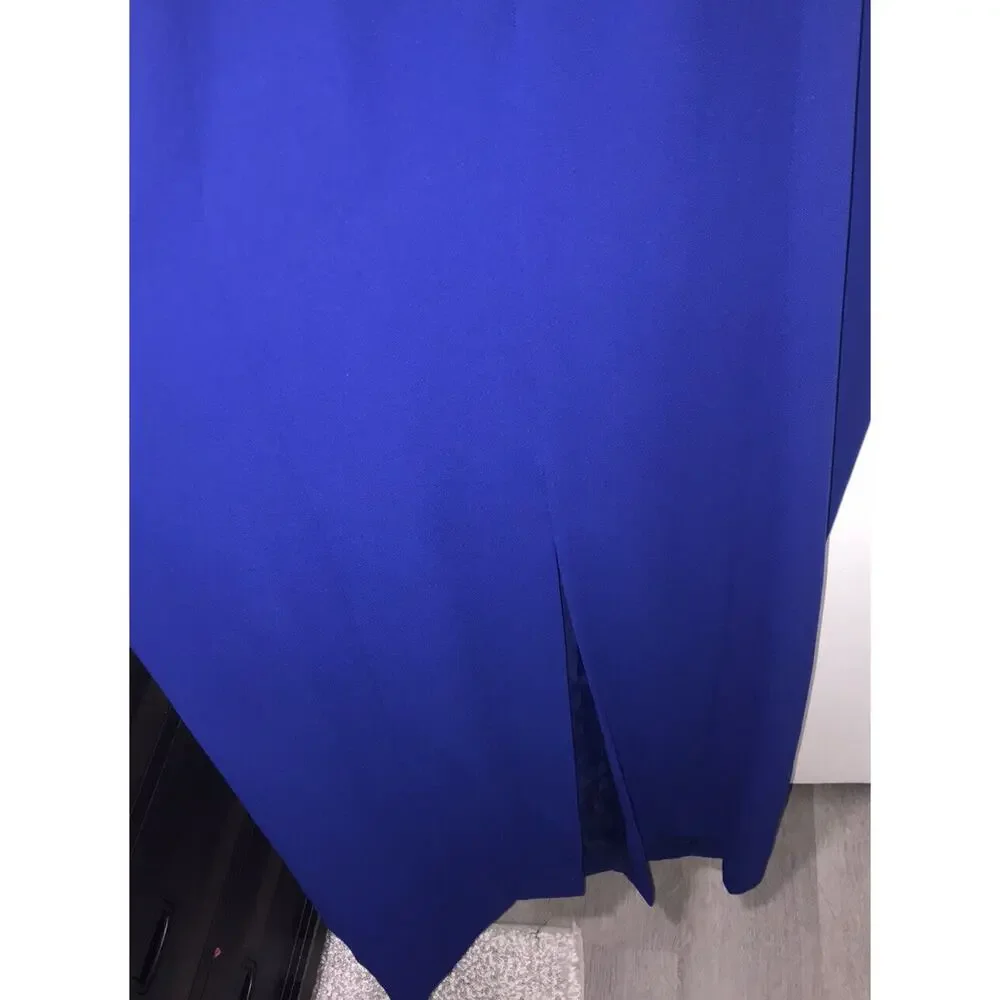 Vintage Rimini By Shaw 2 Piece Long Dress‎ Gown size 10 W/ Jacket Blue Embroided
